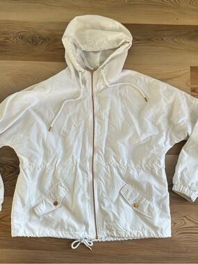 Daytrip White Hooded Utility Jacket with Drawstring